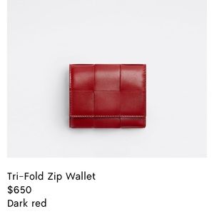 BRAND NEW BOTTEGA VENETA SMALL CASETTE TRI FOLD ZIP WALLET